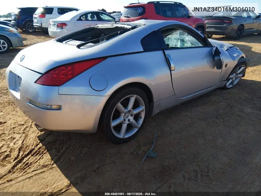 2006 Nissan 350Z Touring VIN: JN1AZ34D16M306010 Lot: 45401091