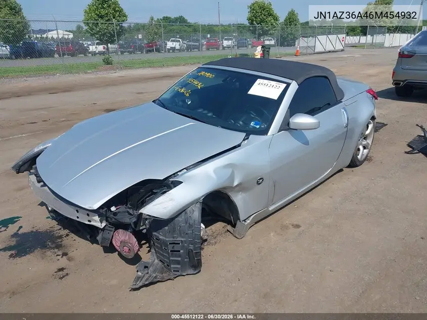 2006 Nissan 350Z Touring VIN: JN1AZ36A46M454932 Lot: 45512122
