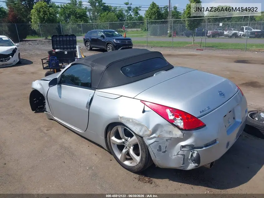 2006 Nissan 350Z Touring VIN: JN1AZ36A46M454932 Lot: 45512122