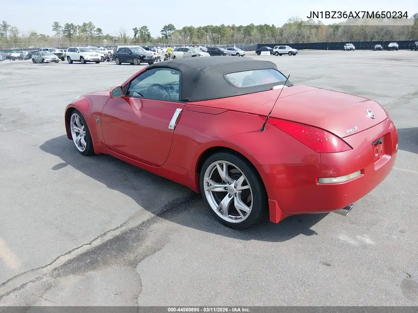 2007 Nissan 350Z Touring VIN: JN1BZ36AX7M650234 Lot: 44580890