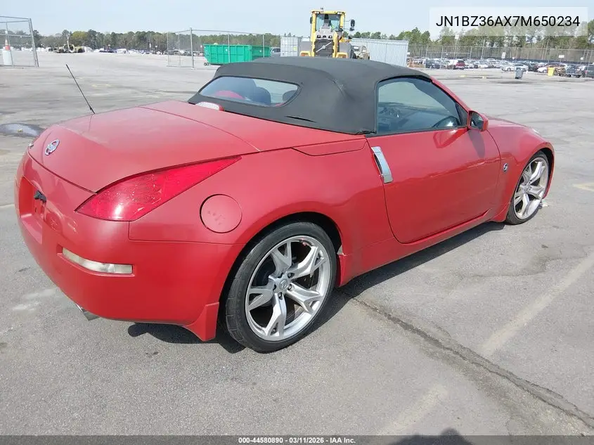 2007 Nissan 350Z Touring VIN: JN1BZ36AX7M650234 Lot: 44580890