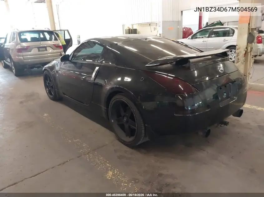 2007 Nissan 350Z VIN: JN1BZ34D67M504569 Lot: 45398409