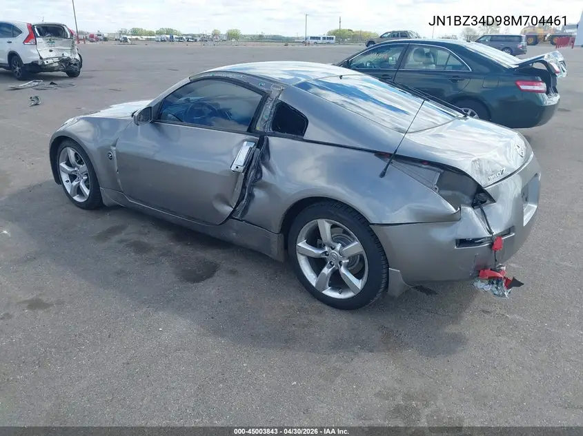 2008 Nissan 350Z VIN: JN1BZ34D98M704461 Lot: 45003843