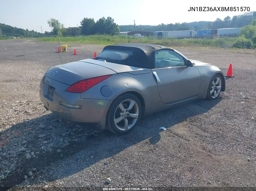 2008 Nissan 350Z Enthusiast VIN: JN1BZ36AX8M851570 Lot: 45367319