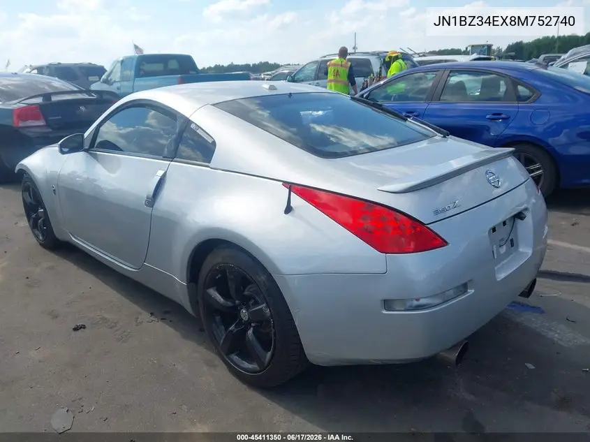2008 Nissan 350Z Touring VIN: JN1BZ34EX8M752740 Lot: 45411350