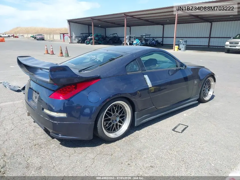 2008 Nissan 350Z Enthusiast VIN: JN1BZ34D88M703222 Lot: 45522253