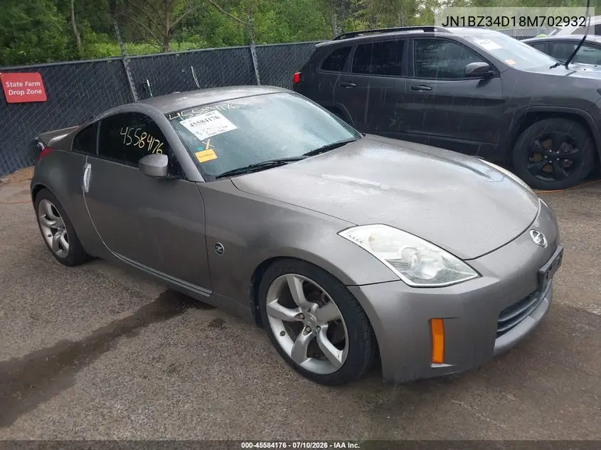 2008 Nissan 350Z Touring VIN: JN1BZ34D18M702932 Lot: 45584176