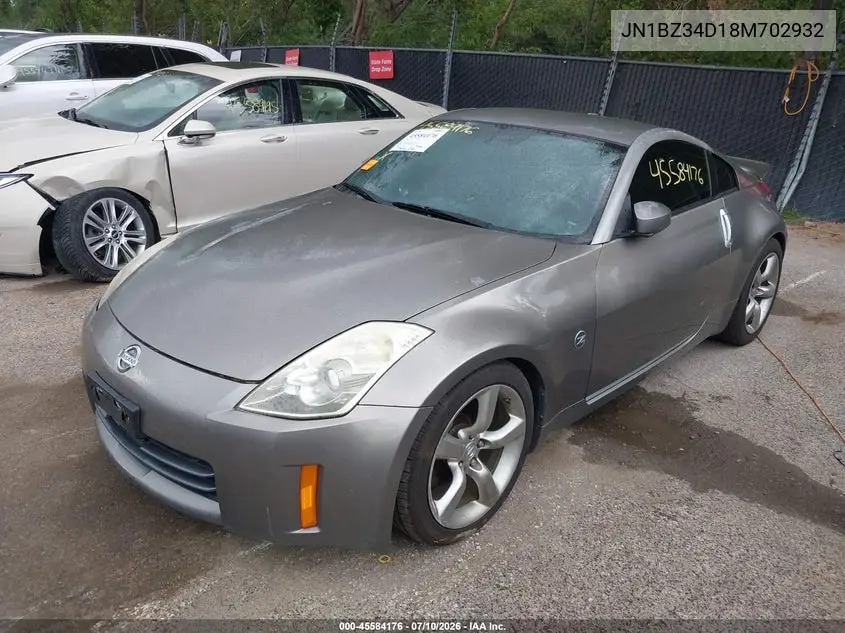 2008 Nissan 350Z Touring VIN: JN1BZ34D18M702932 Lot: 45584176