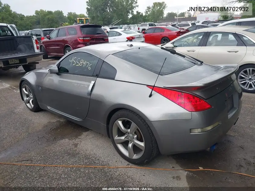 2008 Nissan 350Z Touring VIN: JN1BZ34D18M702932 Lot: 45584176