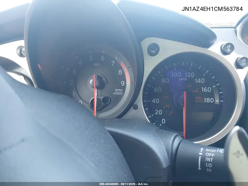 2012 Nissan 370Z VIN: JN1AZ4EH1CM563784 Lot: 45340008