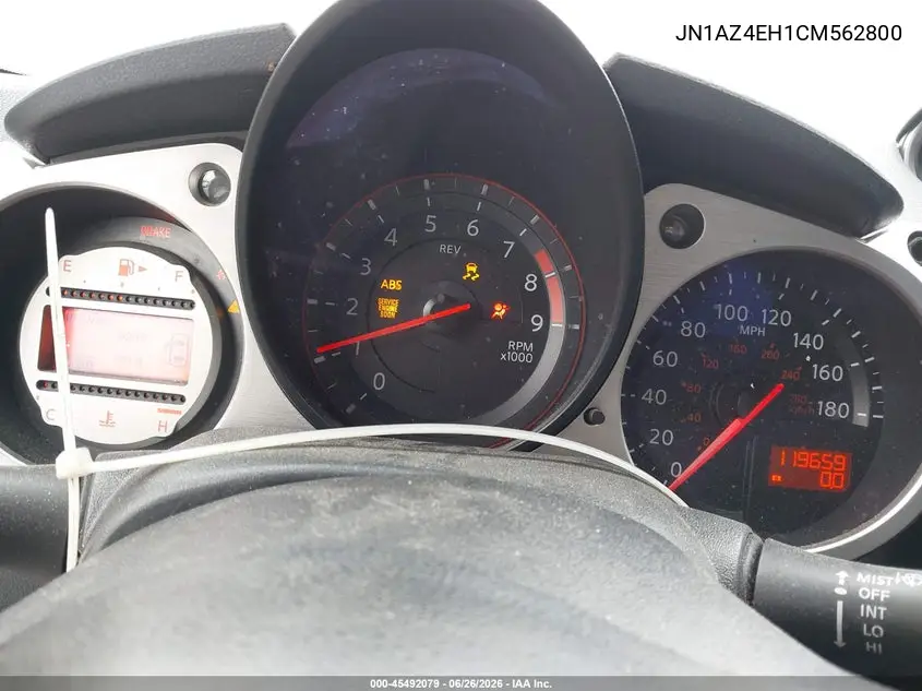 2012 Nissan 370Z VIN: JN1AZ4EH1CM562800 Lot: 45492079