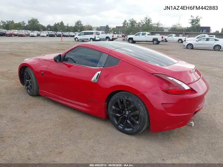 2015 Nissan 370Z VIN: JN1AZ4EH6FM442883 Lot: 45523213