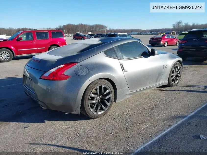 2016 Nissan 370Z VIN: JN1AZ4EH0GM930244 Lot: 43810837
