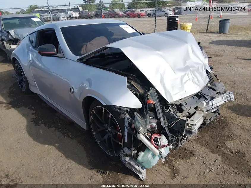 2016 Nissan 370Z VIN: JN1AZ4EH6GM933424 Lot: 44706673