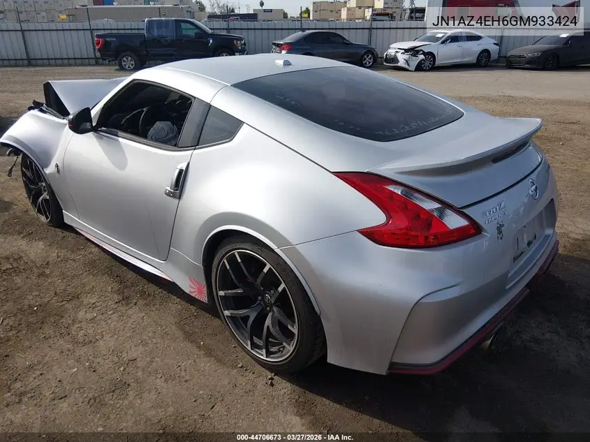 2016 Nissan 370Z VIN: JN1AZ4EH6GM933424 Lot: 44706673