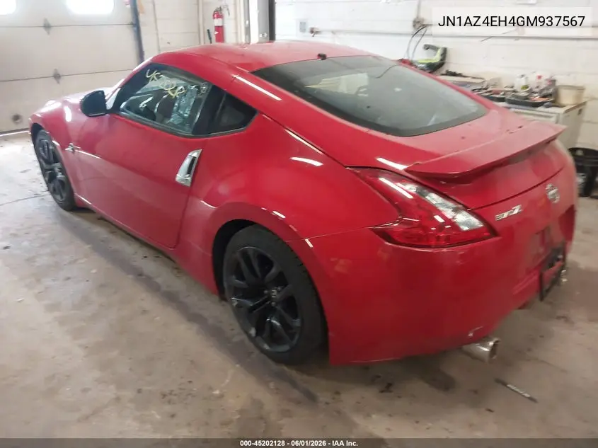 2016 Nissan 370Z VIN: JN1AZ4EH4GM937567 Lot: 45202128