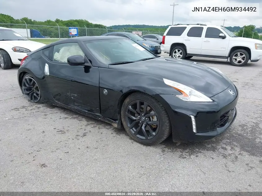 2016 Nissan 370Z Touring VIN: JN1AZ4EH6GM934492 Lot: 45239824