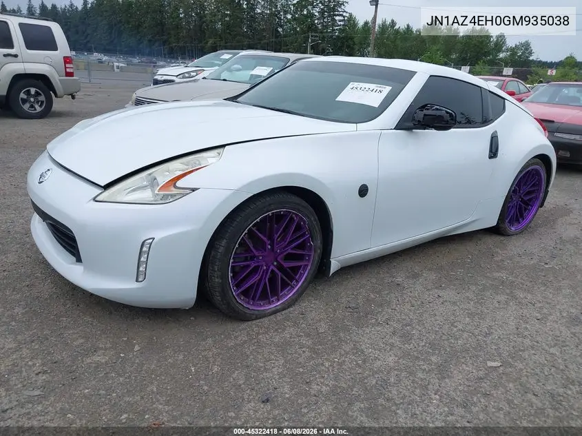 2016 Nissan 370Z VIN: JN1AZ4EH0GM935038 Lot: 45322418