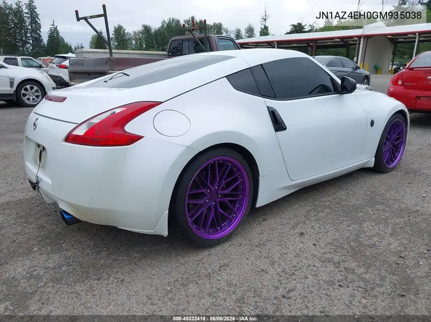 2016 Nissan 370Z VIN: JN1AZ4EH0GM935038 Lot: 45322418