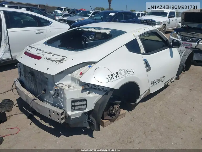 2016 Nissan 370Z Nismo VIN: JN1AZ4EH9GM931781 Lot: 45386729