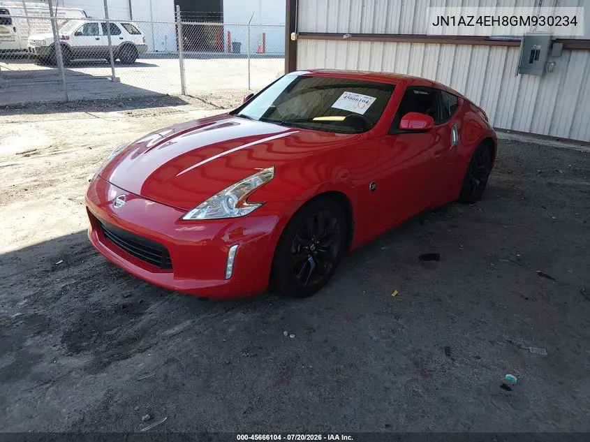 2016 Nissan 370Z VIN: JN1AZ4EH8GM930234 Lot: 45666104