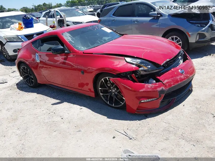 2017 Nissan 370Z Nismo Tech VIN: JN1AZ4EH4HM950952 Lot: 45282780