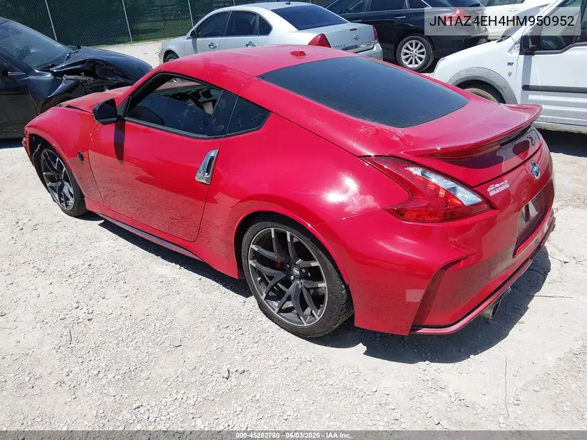 2017 Nissan 370Z Nismo Tech VIN: JN1AZ4EH4HM950952 Lot: 45282780