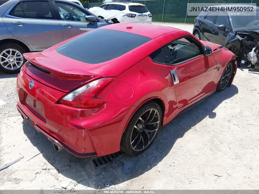 2017 Nissan 370Z Nismo Tech VIN: JN1AZ4EH4HM950952 Lot: 45282780