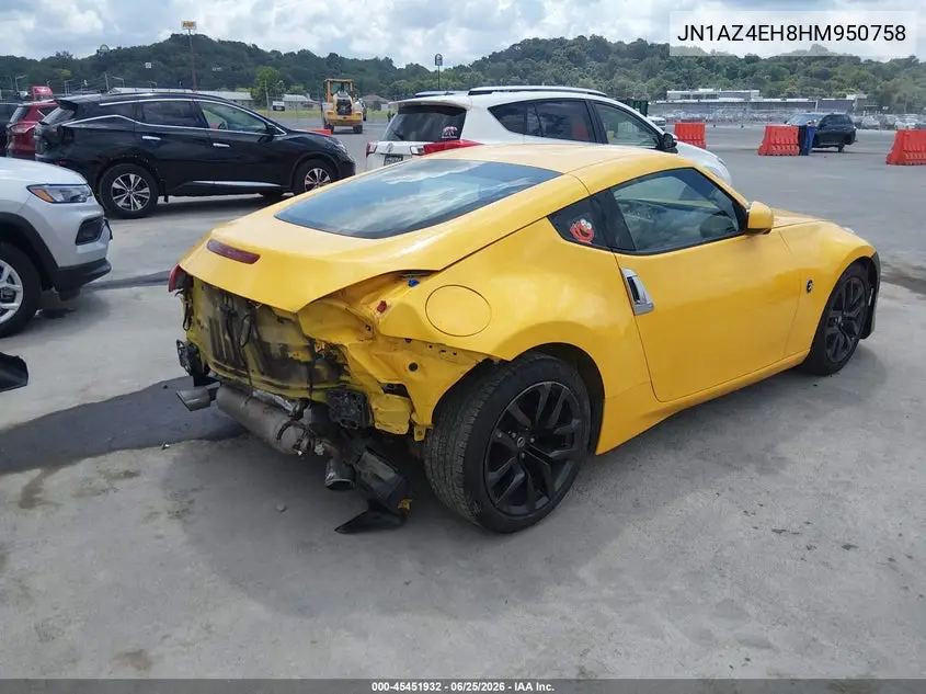 2017 Nissan 370Z Nismo/Nismo Tech/Sport/Sport Tech/Touring VIN: JN1AZ4EH8HM950758 Lot: 45451932