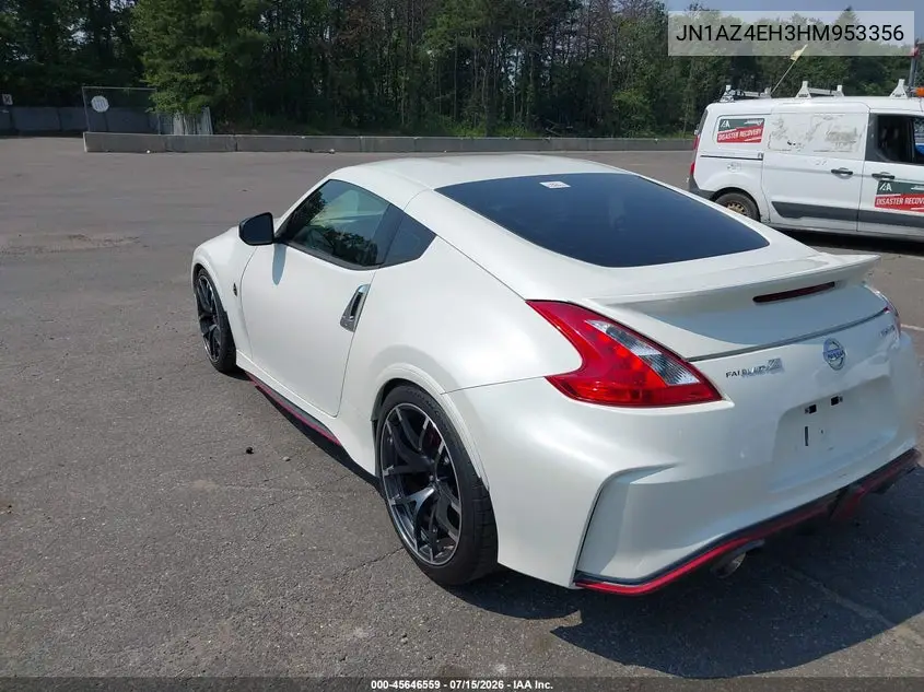 2017 Nissan 370Z Nismo VIN: JN1AZ4EH3HM953356 Lot: 45646559