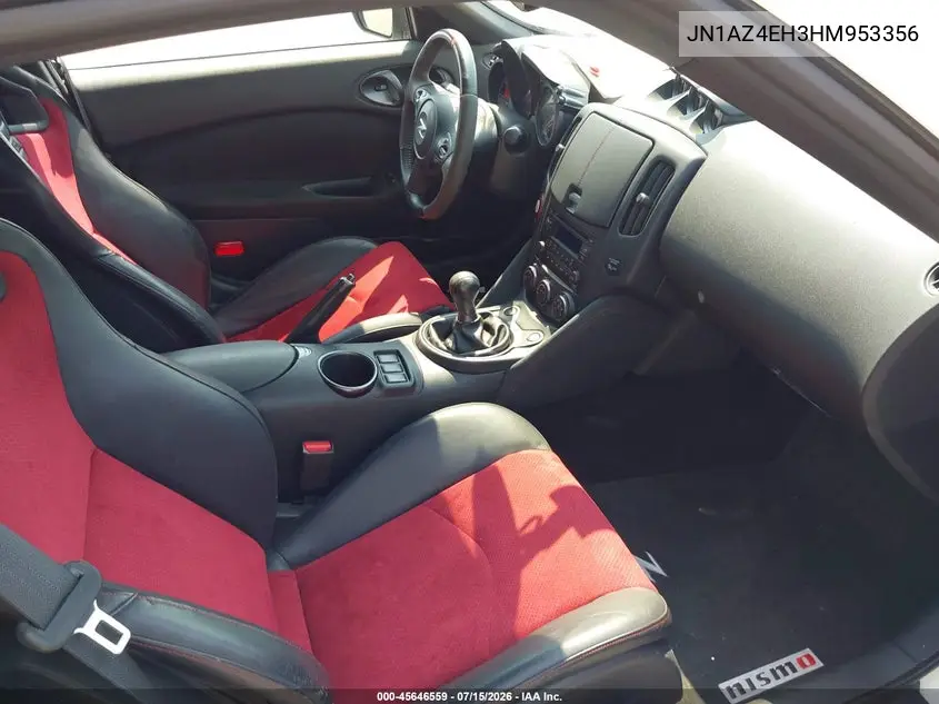 2017 Nissan 370Z Nismo VIN: JN1AZ4EH3HM953356 Lot: 45646559
