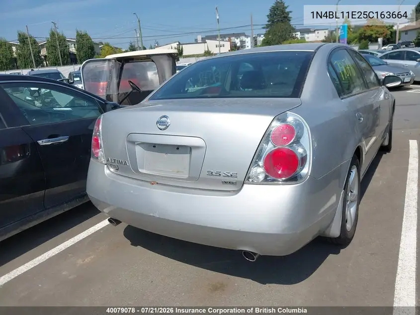 2005 Nissan Altima Se/Sl/Se-R VIN: 1N4BL11E25C163664 Lot: 40079078