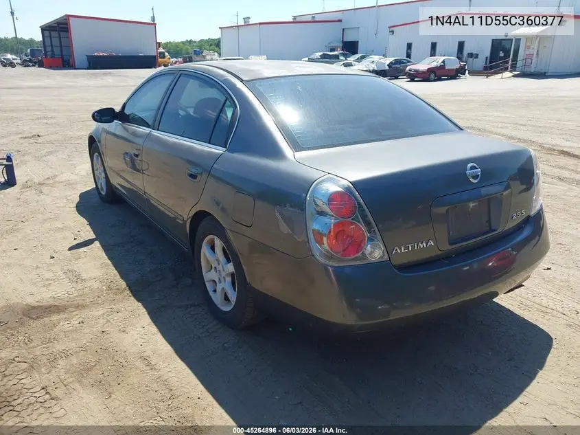 2005 Nissan Altima 2.5 S VIN: 1N4AL11D55C360377 Lot: 45264896
