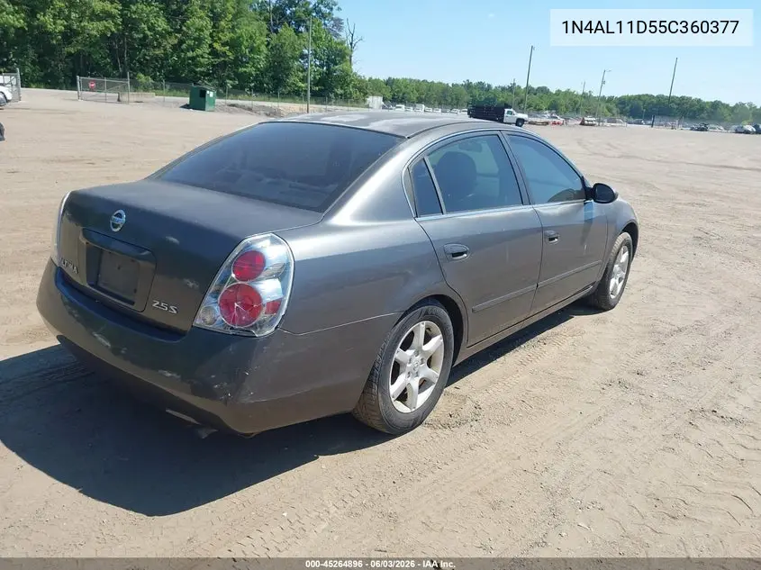 2005 Nissan Altima 2.5 S VIN: 1N4AL11D55C360377 Lot: 45264896