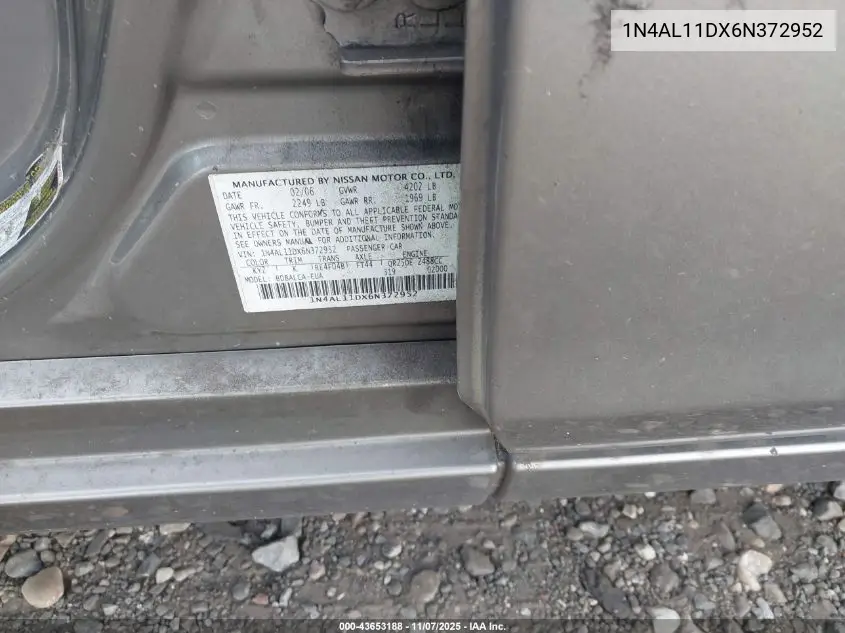 1N4AL11DX6N372952 2006 Nissan Altima 2.5 S