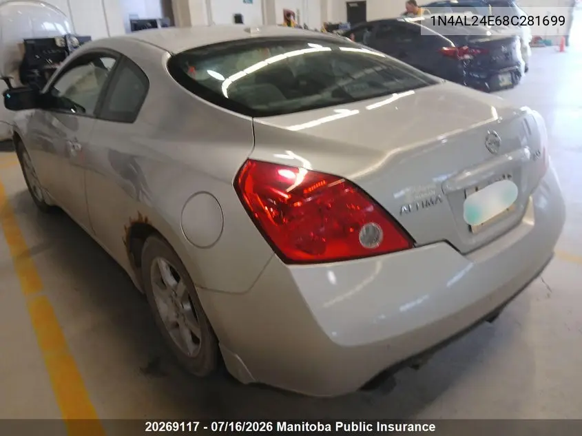 2008 Nissan Altima 2.5 S VIN: 1N4AL24E68C281699 Lot: 20269117