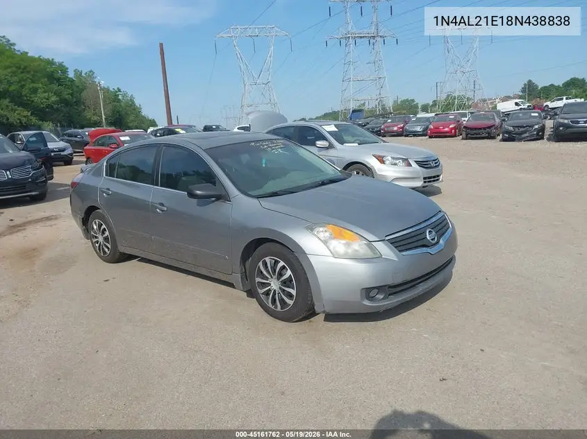 2008 Nissan Altima 2.5 S VIN: 1N4AL21E18N438838 Lot: 45161762