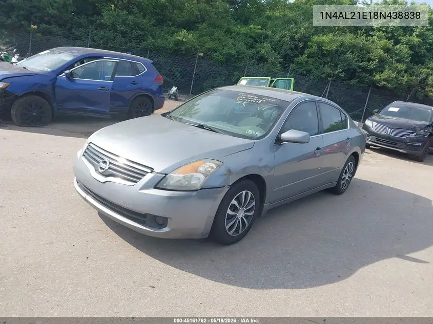 2008 Nissan Altima 2.5 S VIN: 1N4AL21E18N438838 Lot: 45161762
