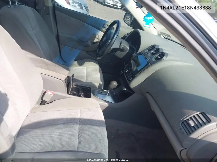 2008 Nissan Altima 2.5 S VIN: 1N4AL21E18N438838 Lot: 45161762