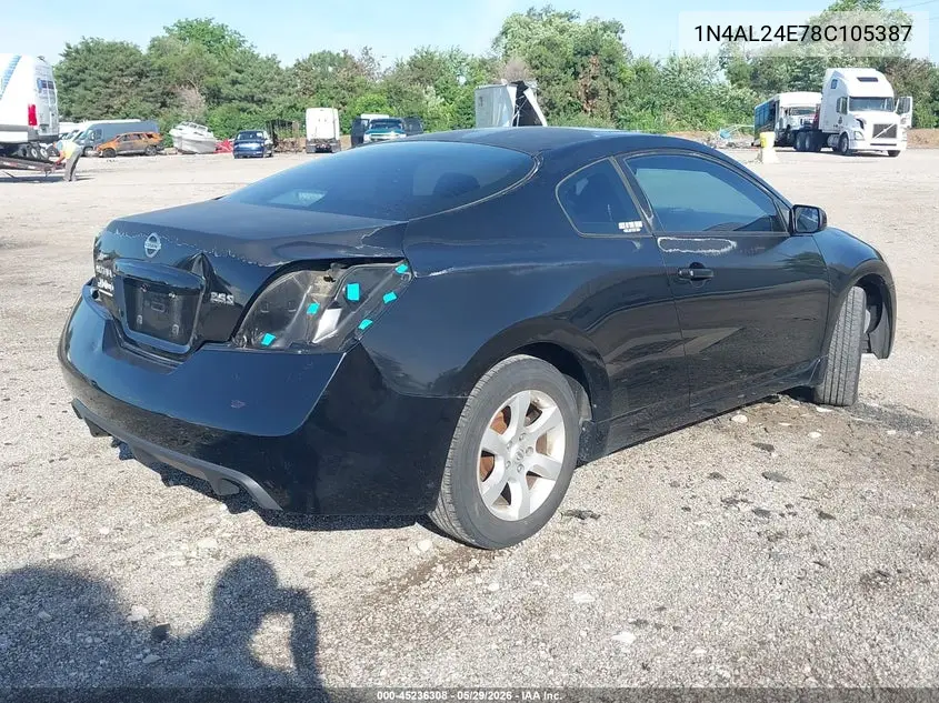 2008 Nissan Altima 2.5 S VIN: 1N4AL24E78C105387 Lot: 45236308