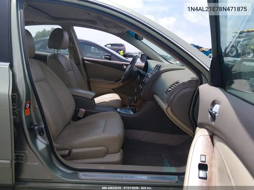 2008 Nissan Altima 2.5 Sl VIN: 1N4AL21E78N471875 Lot: 45635238