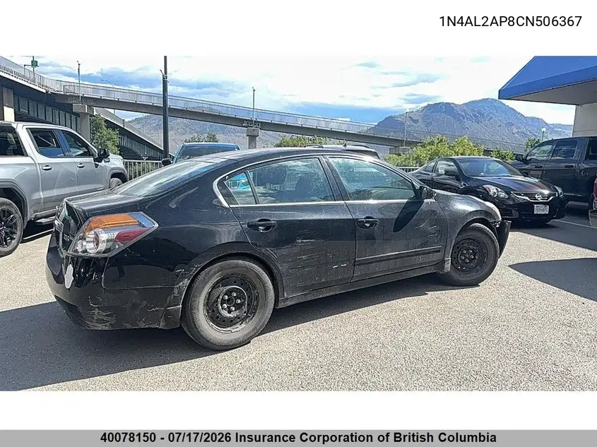 2012 Nissan Altima S VIN: 1N4AL2AP8CN506367 Lot: 40078150