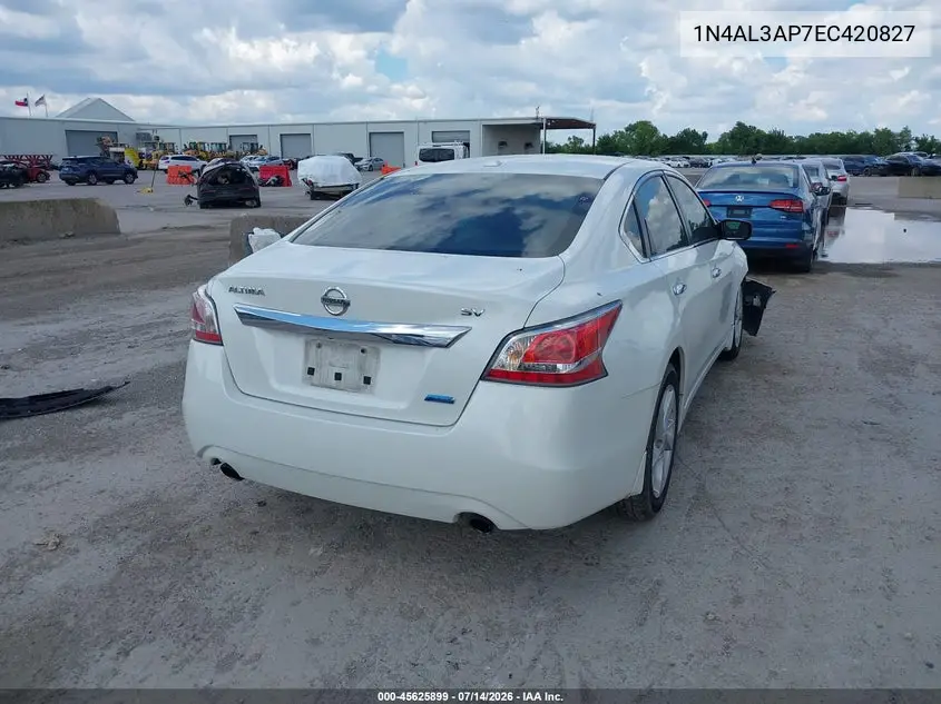 2014 Nissan Altima 2.5 Sv VIN: 1N4AL3AP7EC420827 Lot: 45625899