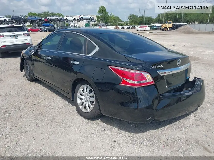 2014 Nissan Altima 2.5 S VIN: 1N4AL3AP2EC114196 Lot: 45680359