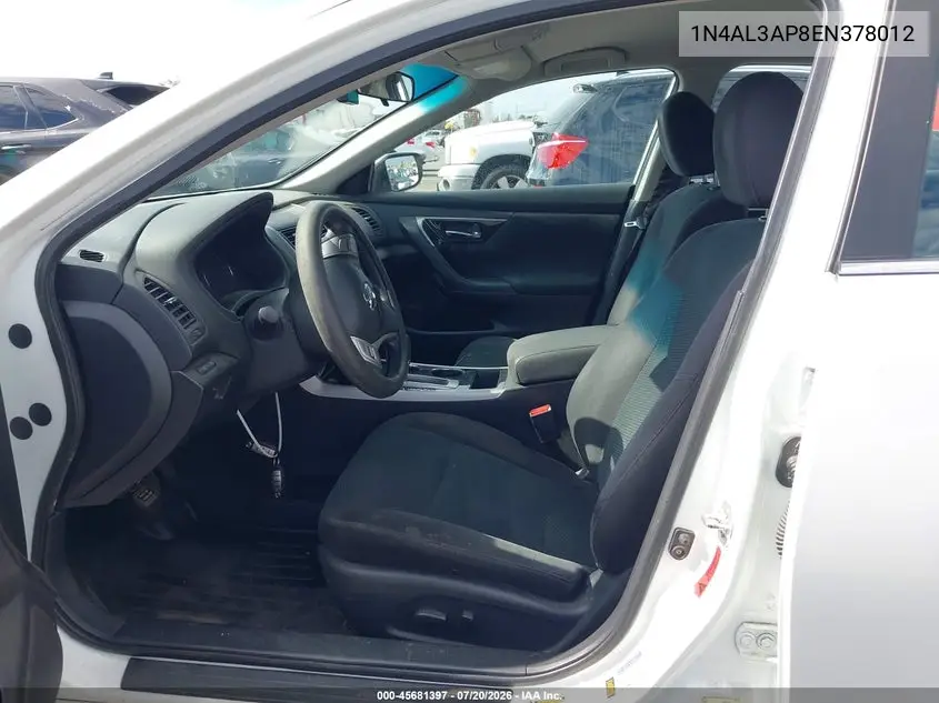 2014 Nissan Altima 2.5 S VIN: 1N4AL3AP8EN378012 Lot: 45681397