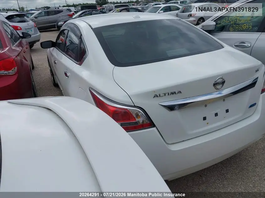 2015 Nissan Altima 2.5 Sv VIN: 1N4AL3APXFN391829 Lot: 20264291