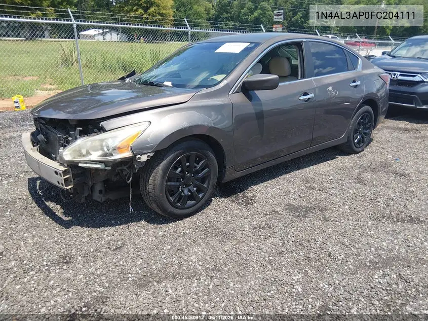 2015 Nissan Altima 2.5 S VIN: 1N4AL3AP0FC204111 Lot: 45360912
