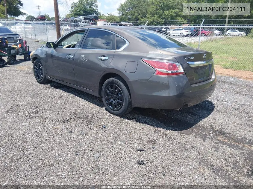 2015 Nissan Altima 2.5 S VIN: 1N4AL3AP0FC204111 Lot: 45360912