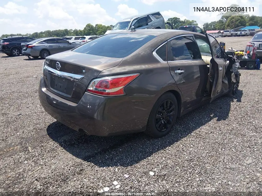 2015 Nissan Altima 2.5 S VIN: 1N4AL3AP0FC204111 Lot: 45360912