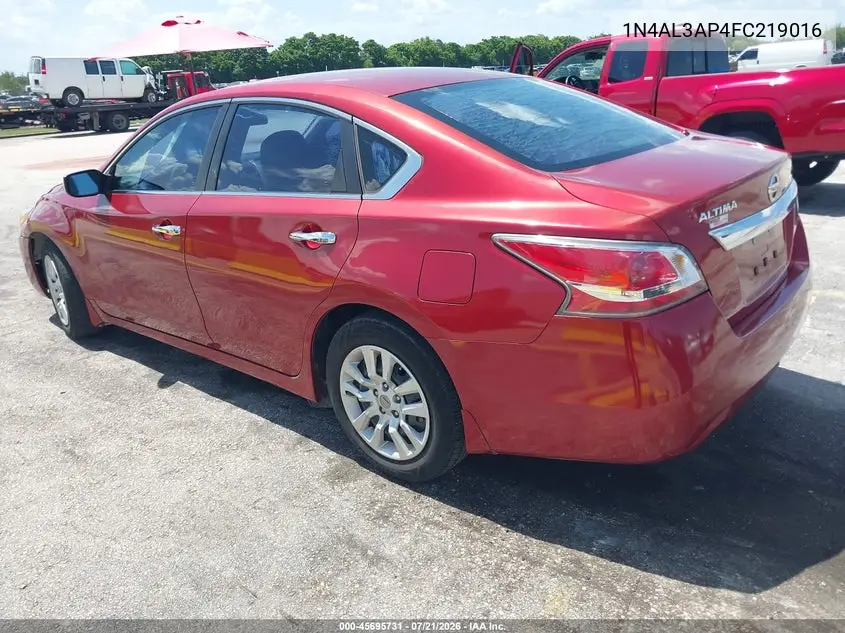 2015 Nissan Altima 2.5 S VIN: 1N4AL3AP4FC219016 Lot: 45695731